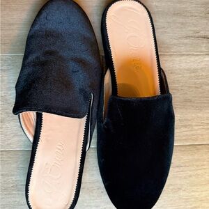 J. Crew Black Velvet Women's Mules
